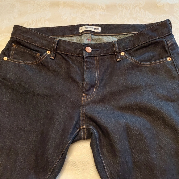 Uniqlo Ines De La Frassange slimfit straight leg low rise denim jeans. 29×33 - Picture 2 of 11